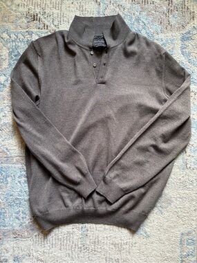 Black Brown 1826 Men's Brown Long-Sleeve Quarter-Button Shirt